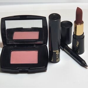 Lancome 4 Piece Travel Bundle; Blush, Mascara, Lipstick and Eyeliner
